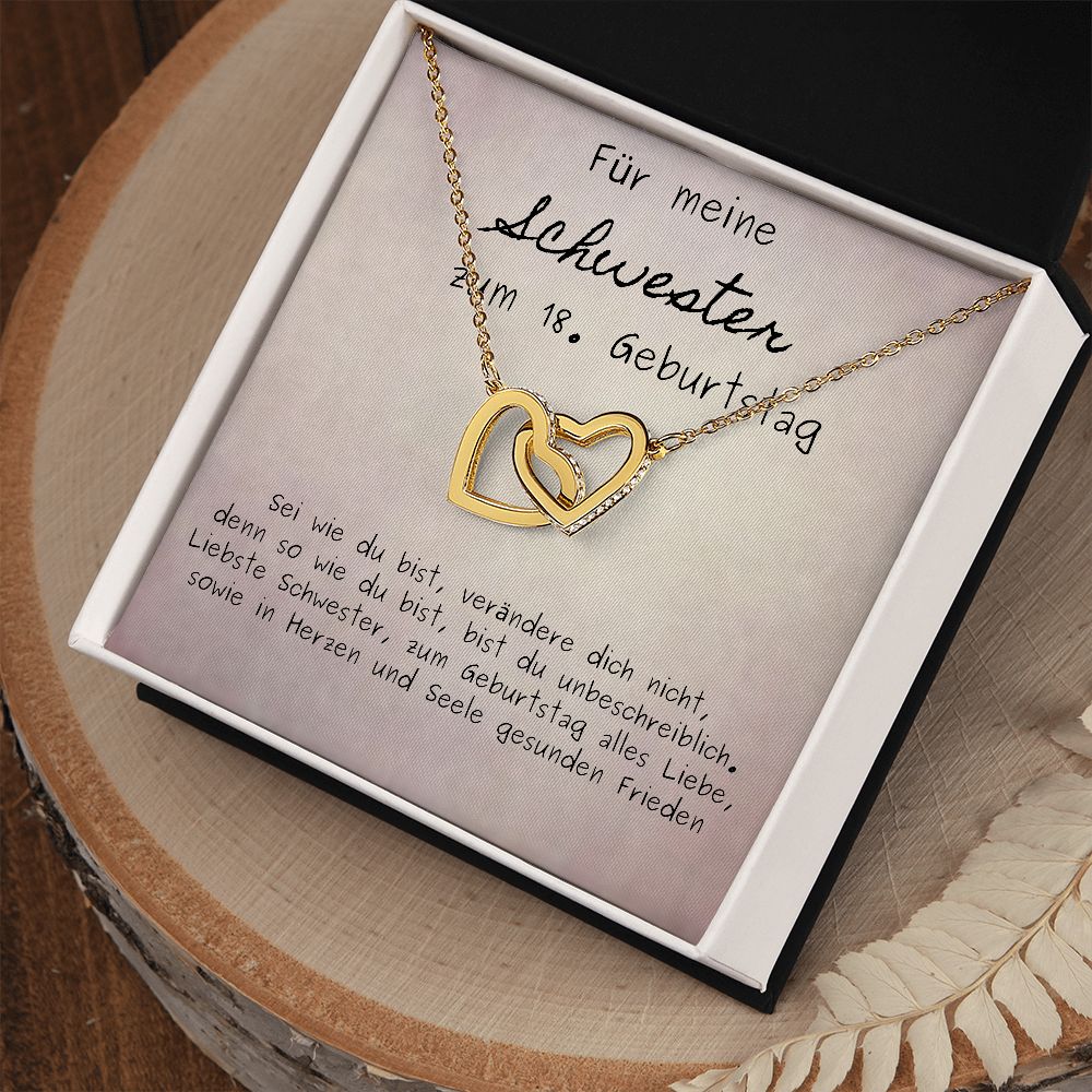 Für Meine Schwester Zum 18. Geburtstag - Interlocking Hearts Necklace