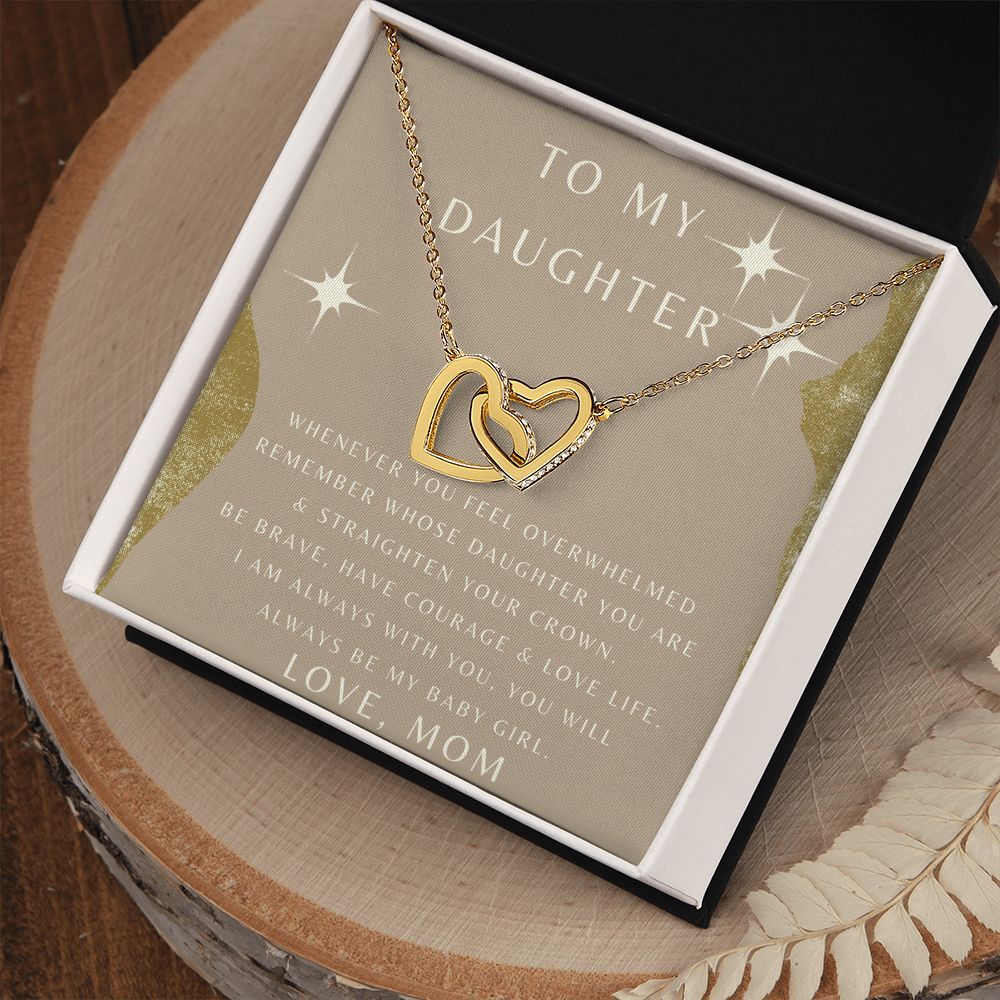 To My Daughter - Whenever You Feel - Interlocking Hearts Necklace