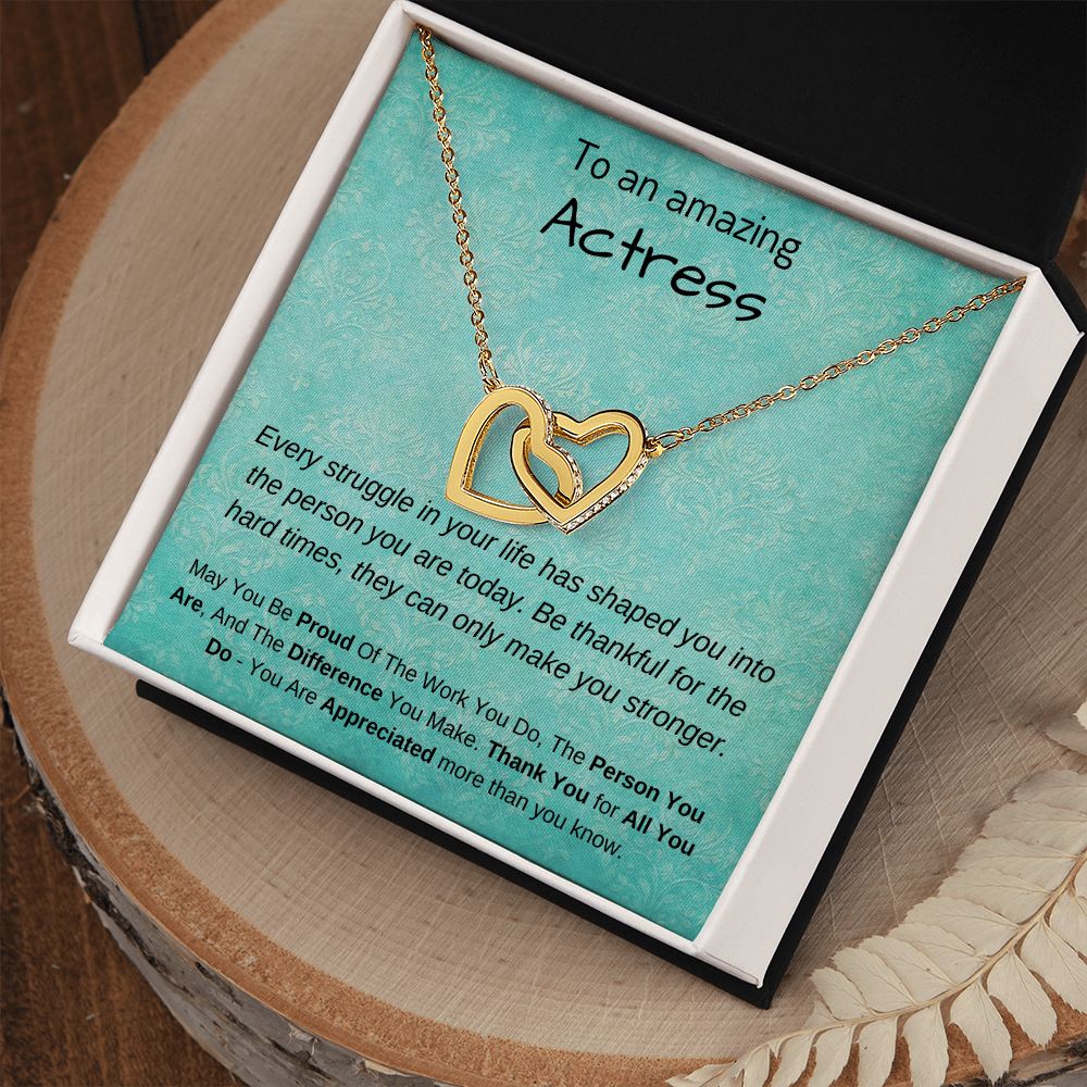 To An Amazing Actress - Interlocking Hearts Necklace