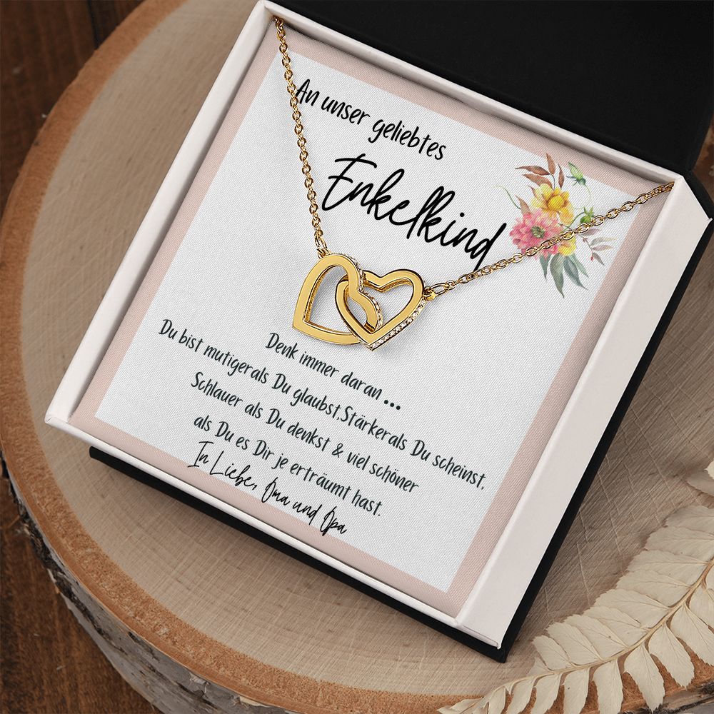 An Unser Geliebtes Enkelkind - Denk Immer Daran - Interlocking Heart Necklace