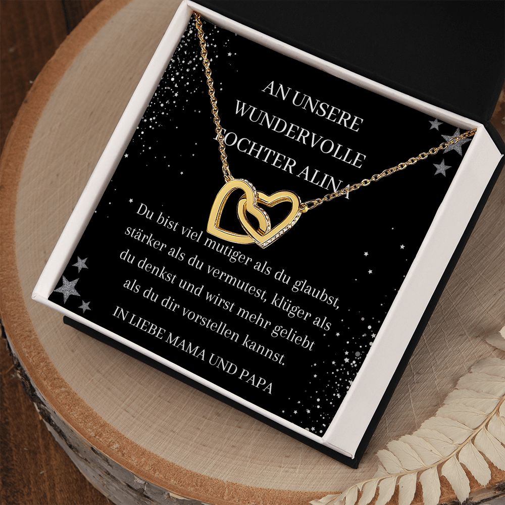 An Unsere Wundervolle Tochter - Interlocking Hearts Necklace