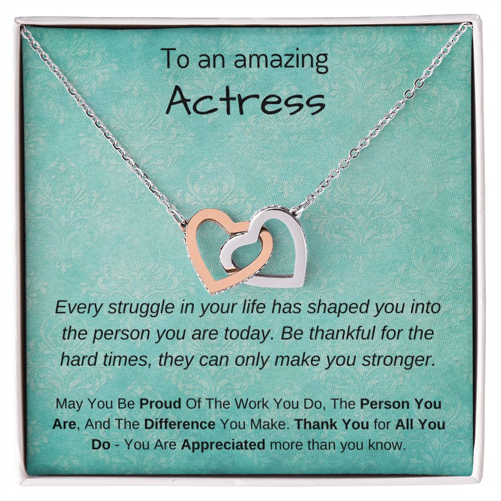 To An Amazing Actress - Interlocking Hearts Necklace