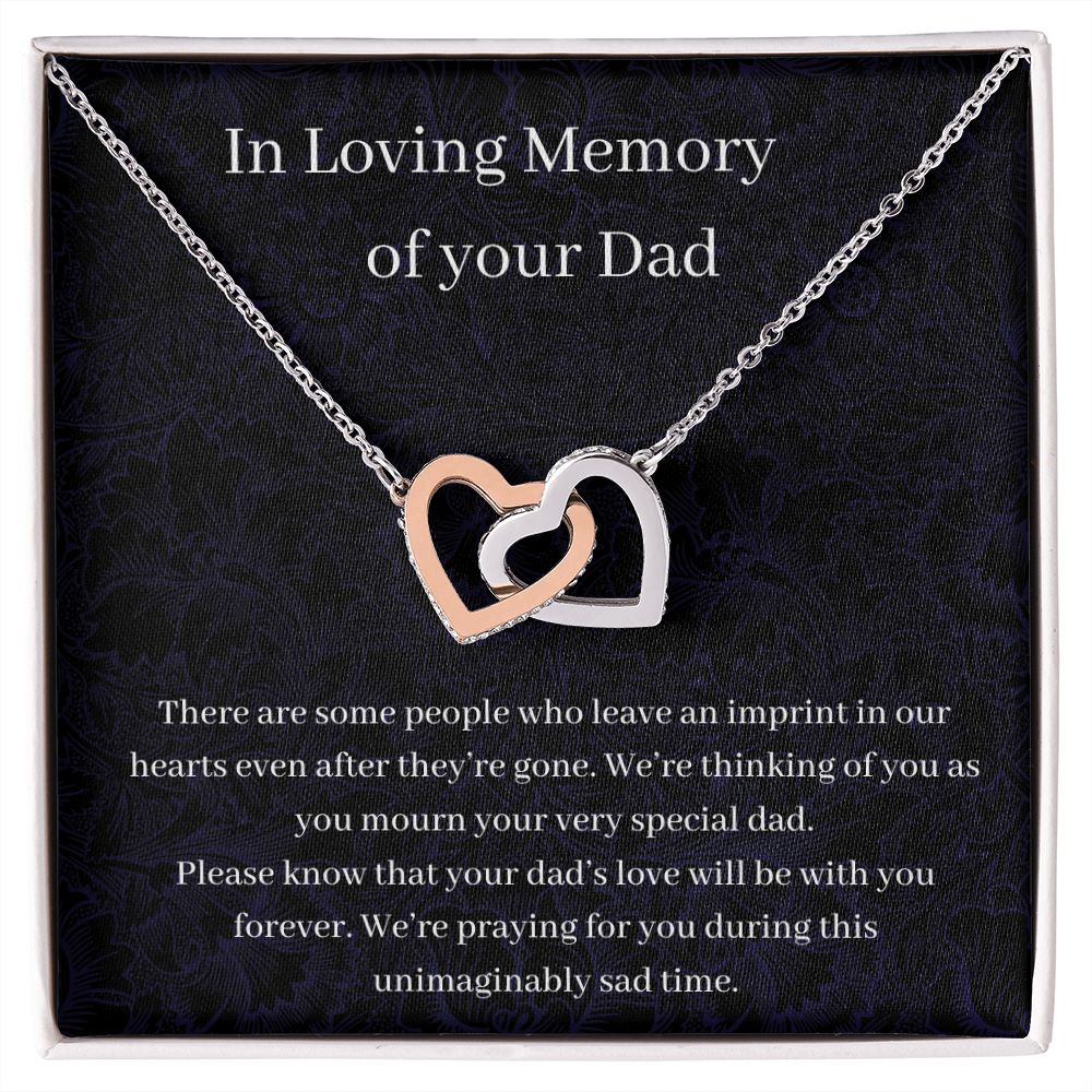 In Loving Memory Of Your Dad - Interlocking Hearts Necklace