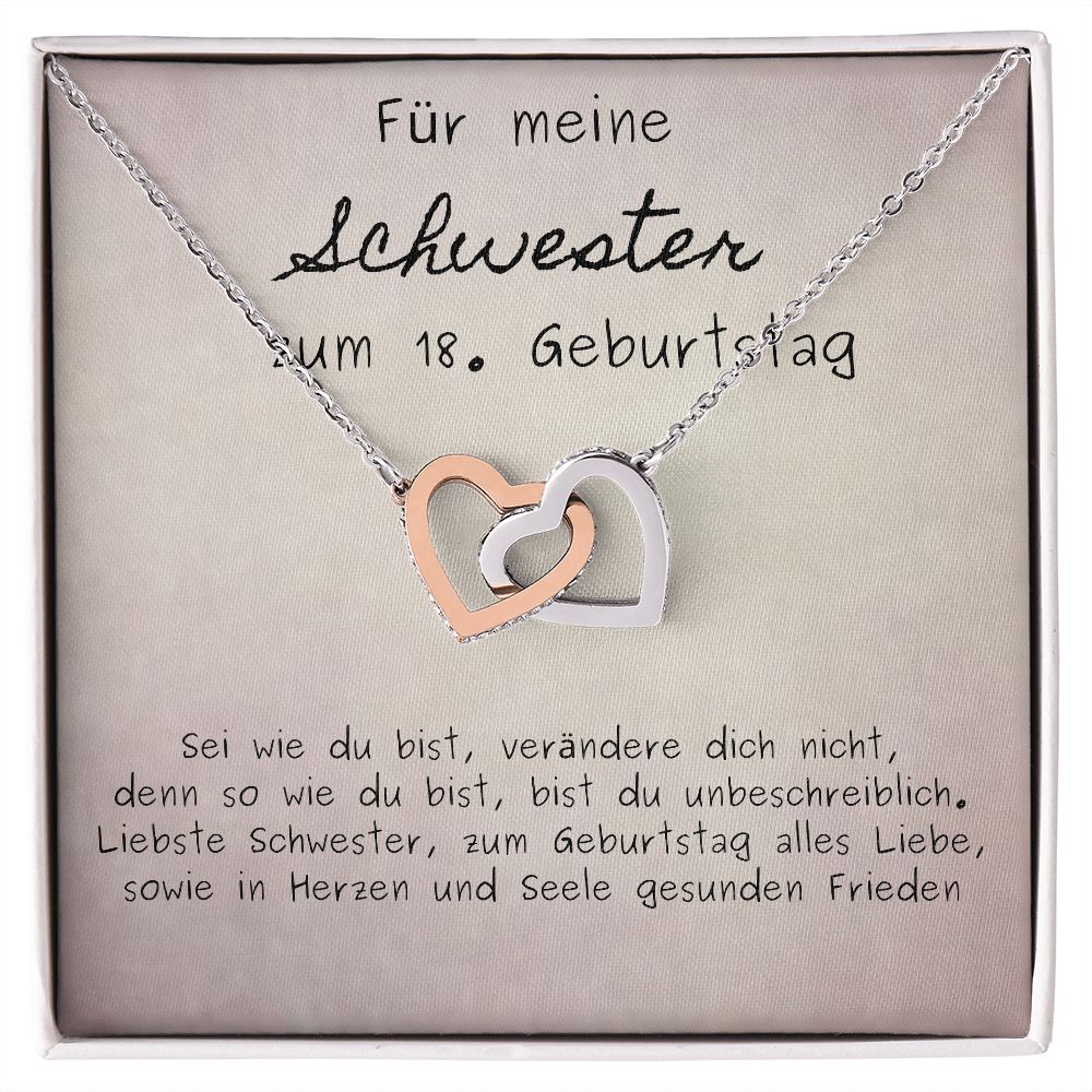 Für Meine Schwester Zum 18. Geburtstag - Interlocking Hearts Necklace