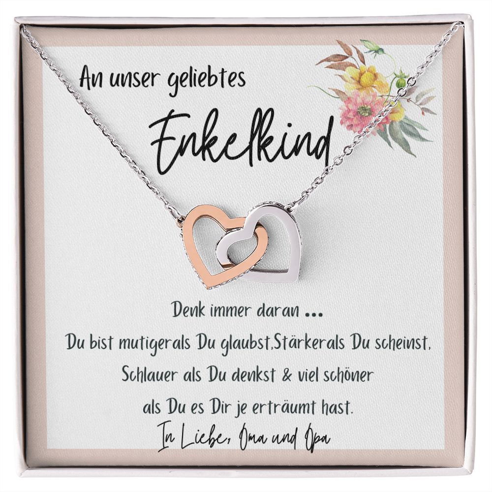 An Unser Geliebtes Enkelkind - Denk Immer Daran - Interlocking Heart Necklace
