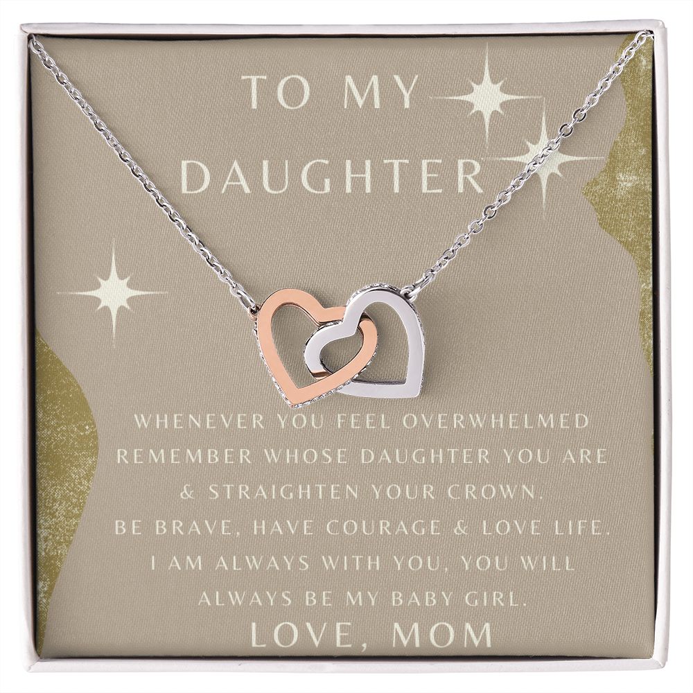 To My Daughter - Whenever You Feel - Interlocking Hearts Necklace