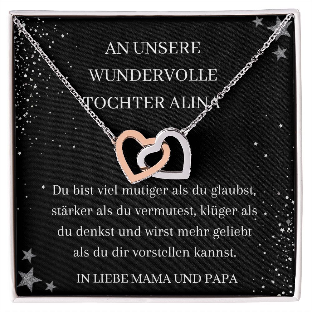 An Unsere Wundervolle Tochter - Interlocking Hearts Necklace