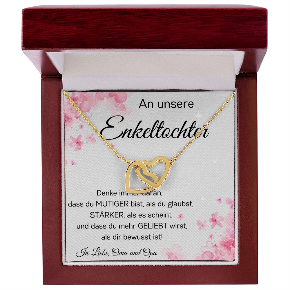 An Unsere Enkeltochter - Denke Immer Daran - Interlocking Hearts Necklace