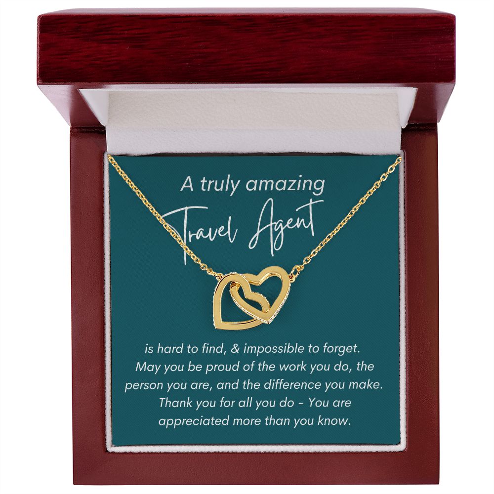 A Truly Amazing Travel Agent - Interlocking Hearts Necklace