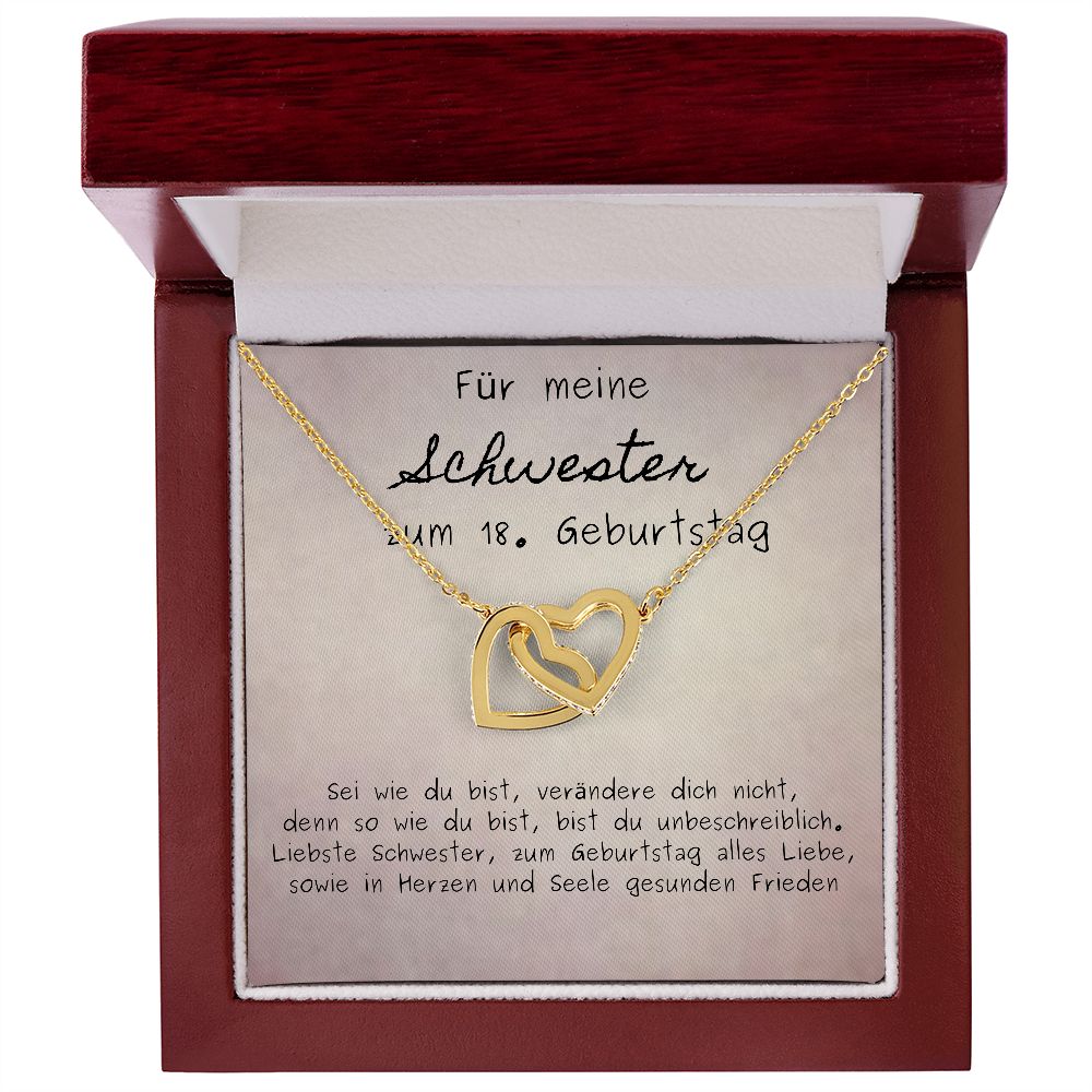 Für Meine Schwester Zum 18. Geburtstag - Interlocking Hearts Necklace