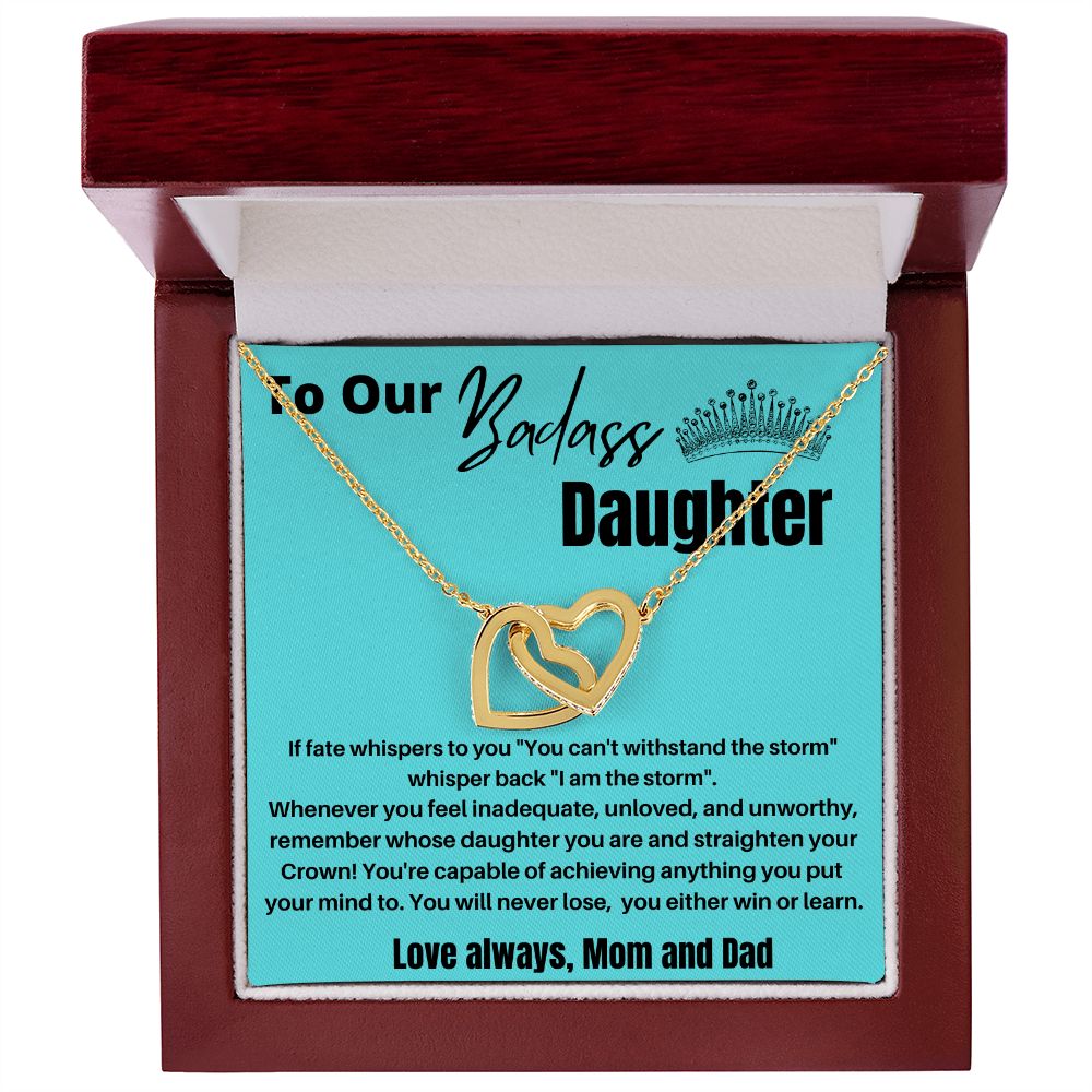 To Our Badass Daughter - Interlocking Hearts Necklace