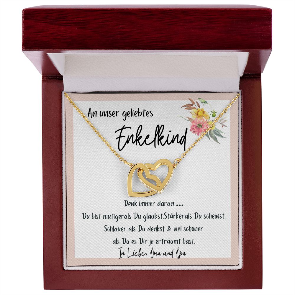An Unser Geliebtes Enkelkind - Denk Immer Daran - Interlocking Heart Necklace