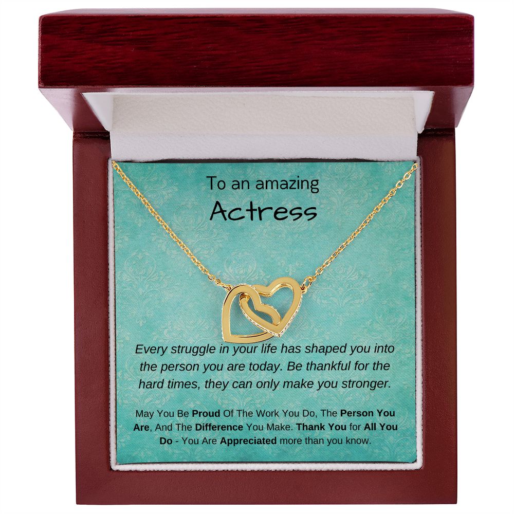 To An Amazing Actress - Interlocking Hearts Necklace