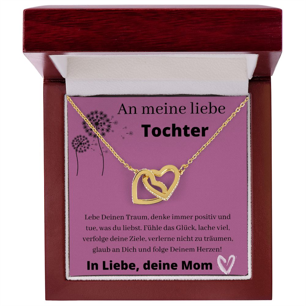 An Meine Liebe Tochter - Lebe Deinen Traum - Interlocking Hearts Necklace