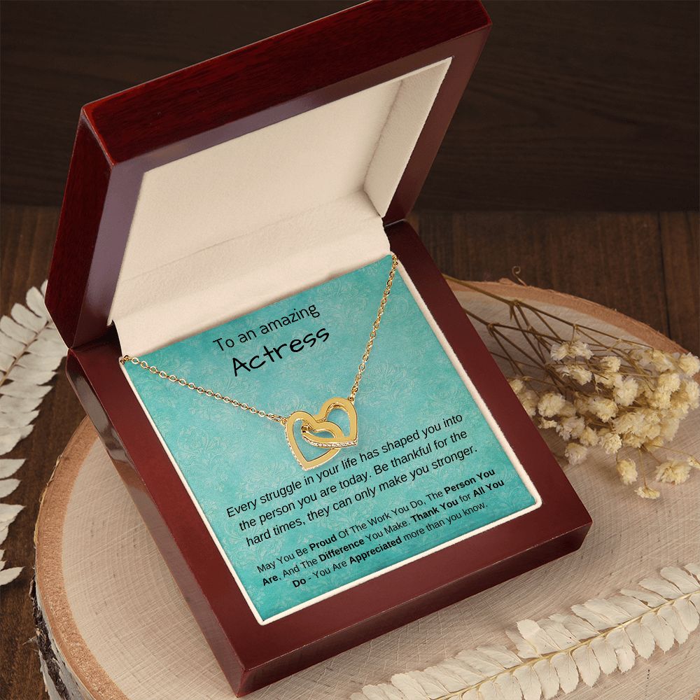 To An Amazing Actress - Interlocking Hearts Necklace