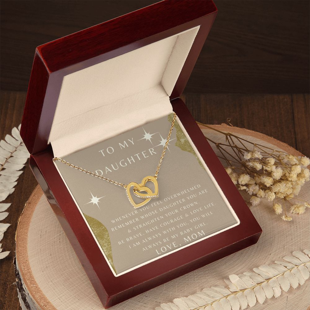 To My Daughter - Whenever You Feel - Interlocking Hearts Necklace