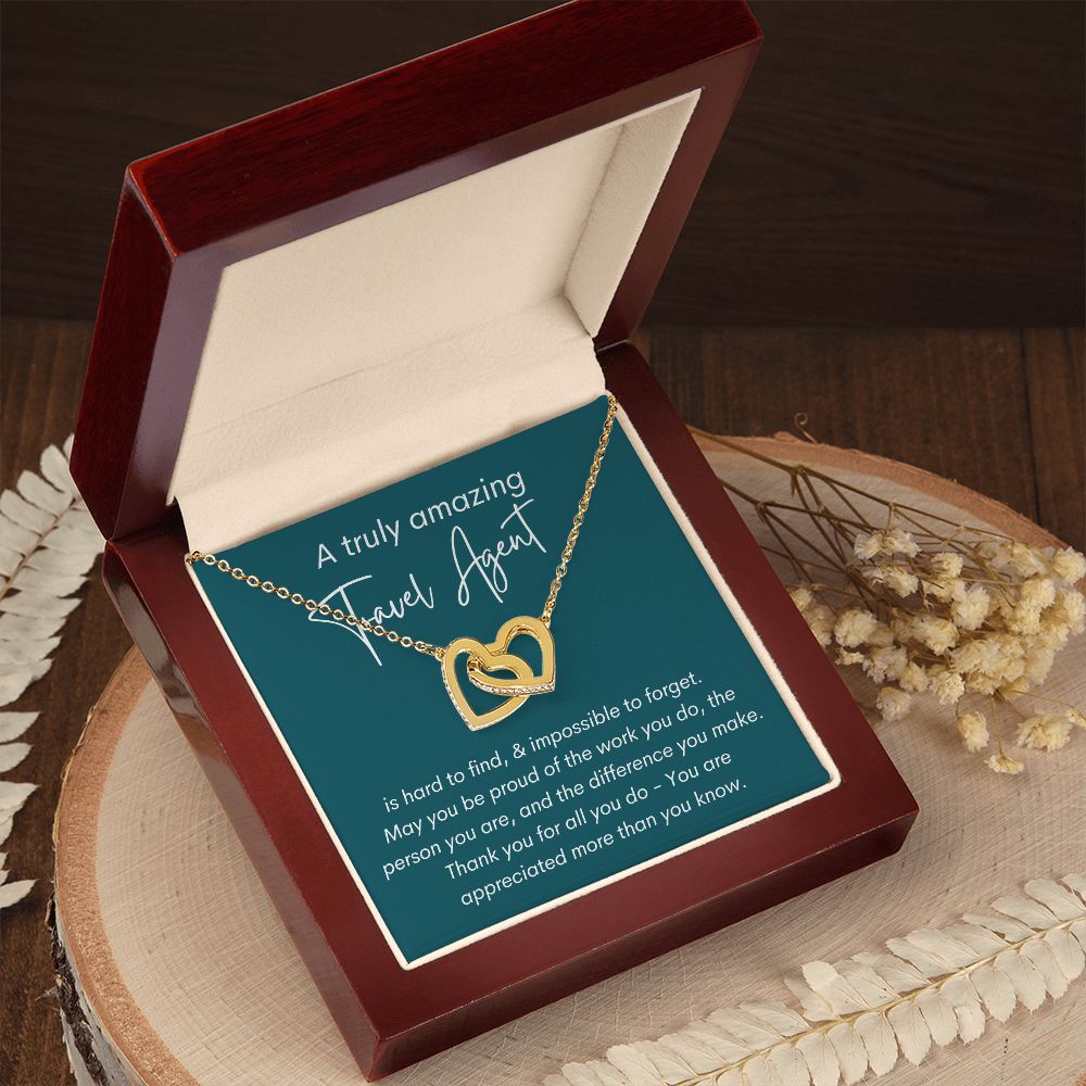 A Truly Amazing Travel Agent - Interlocking Hearts Necklace