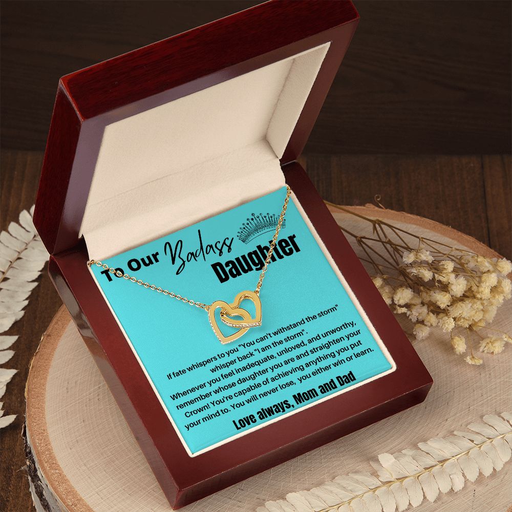 To Our Badass Daughter - Interlocking Hearts Necklace