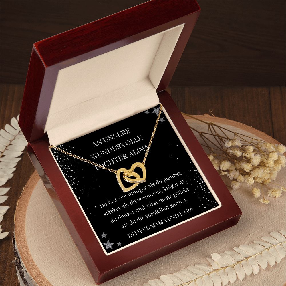 An Unsere Wundervolle Tochter - Interlocking Hearts Necklace