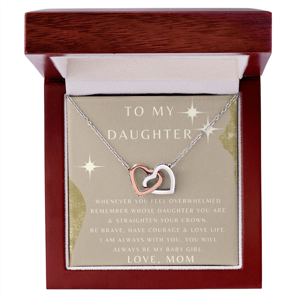 To My Daughter - Whenever You Feel - Interlocking Hearts Necklace