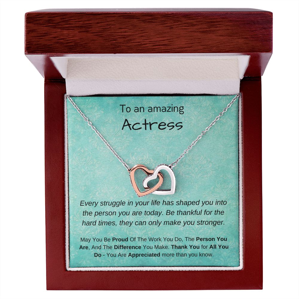 To An Amazing Actress - Interlocking Hearts Necklace