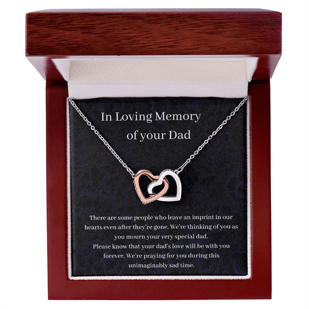 In Loving Memory Of Your Dad - Interlocking Hearts Necklace