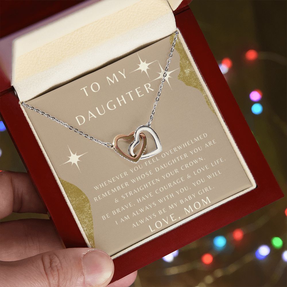 To My Daughter - Whenever You Feel - Interlocking Hearts Necklace