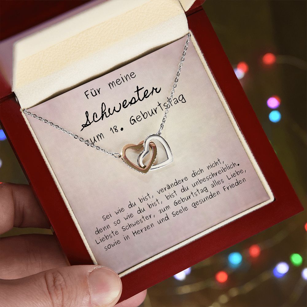 Für Meine Schwester Zum 18. Geburtstag - Interlocking Hearts Necklace