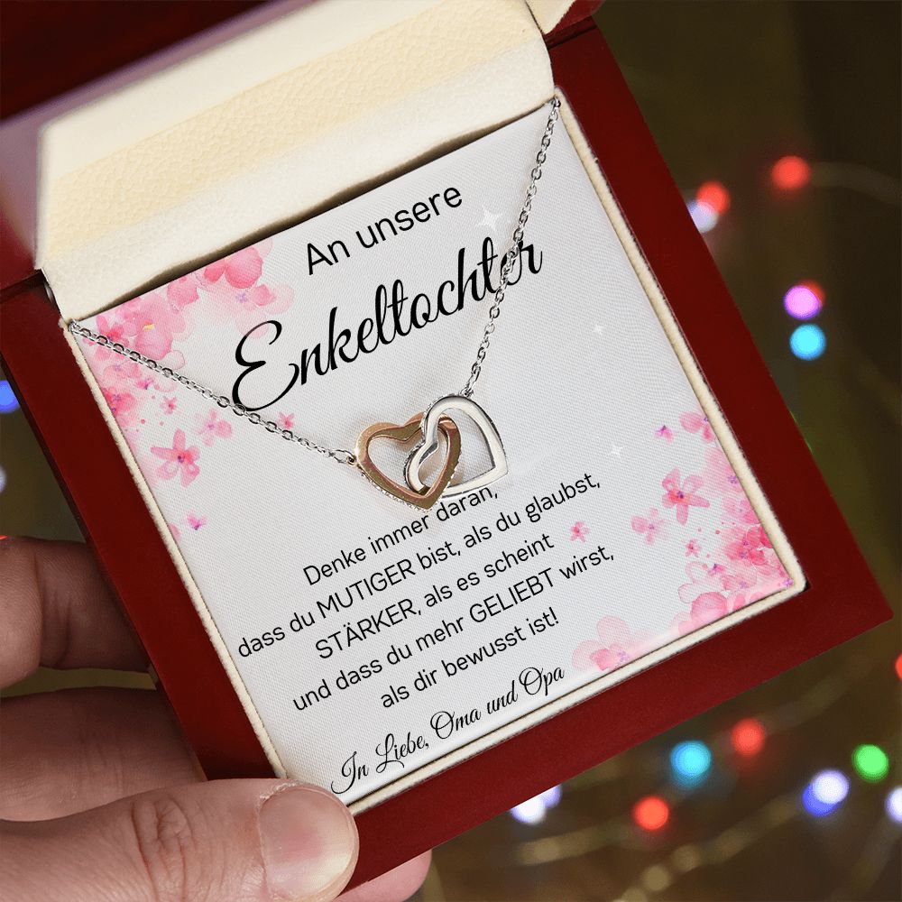 An Unsere Enkeltochter - Denke Immer Daran - Interlocking Hearts Necklace