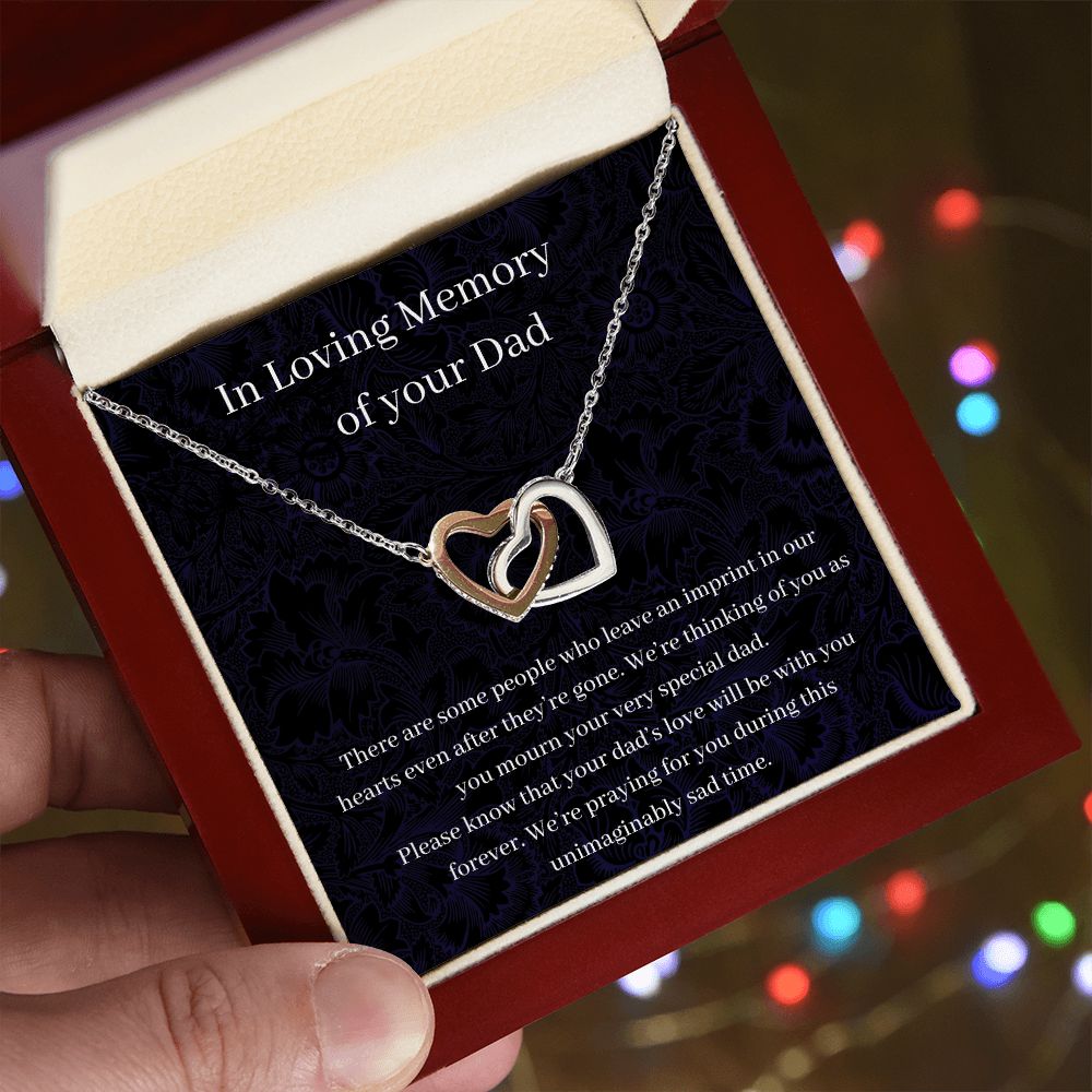 In Loving Memory Of Your Dad - Interlocking Hearts Necklace