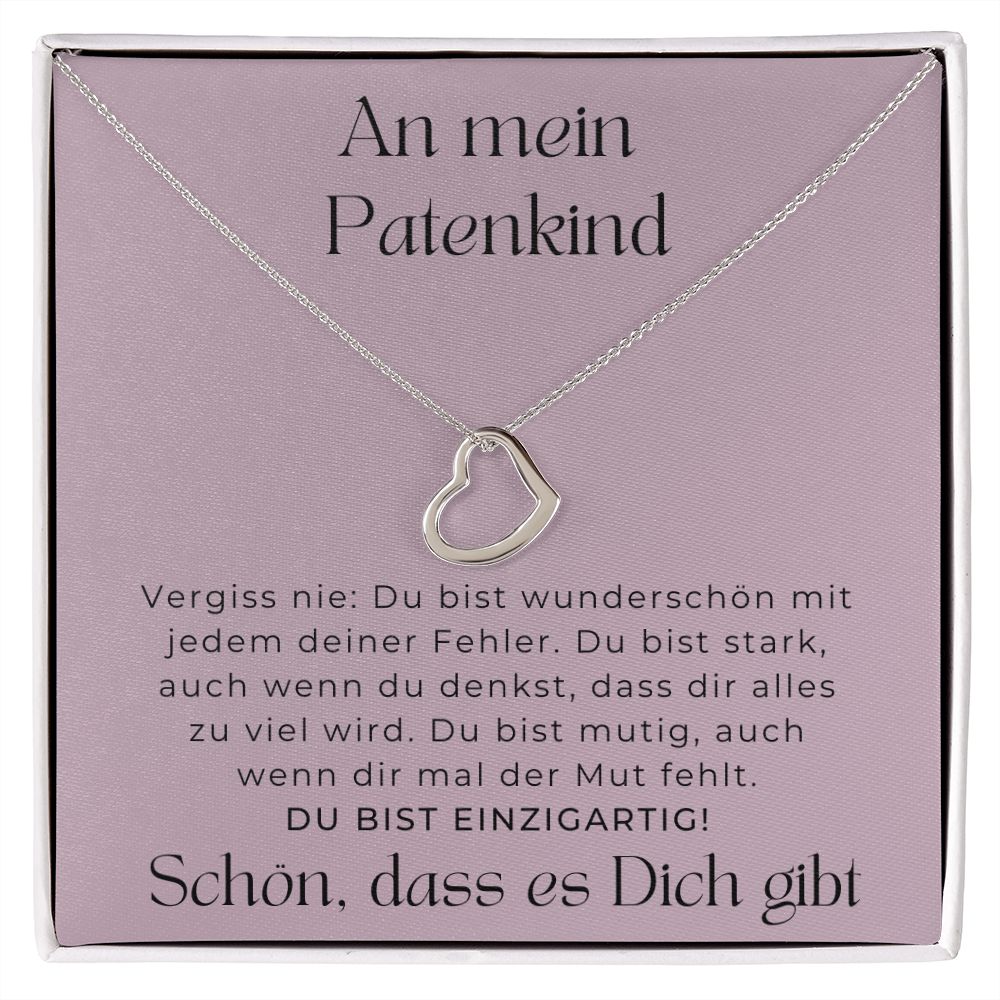 An Mein Patenkind - Delicate Heart Necklace