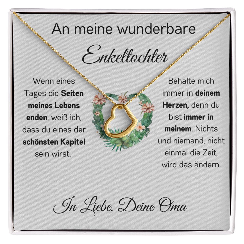 An Meine Wunderbare Enkeltochter - Delicate Heart Necklace