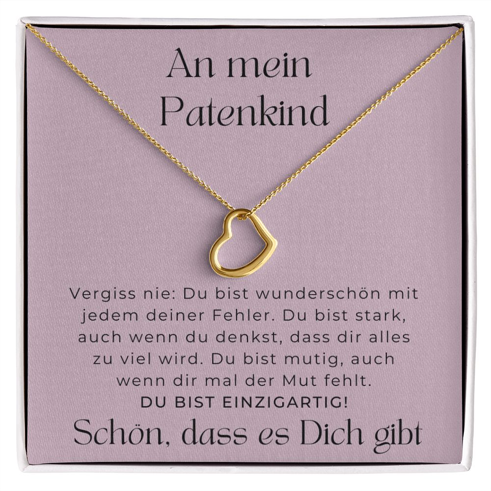 An Mein Patenkind - Delicate Heart Necklace
