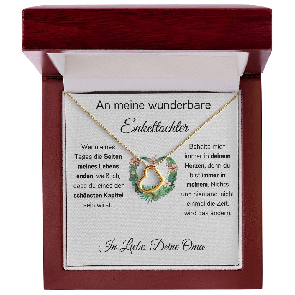 An Meine Wunderbare Enkeltochter - Delicate Heart Necklace