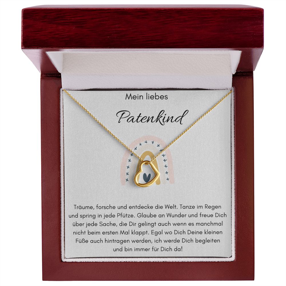 Mein Liebes Patenkind - Träume, Forsche Und Entdecke - Delicate Heart Necklace
