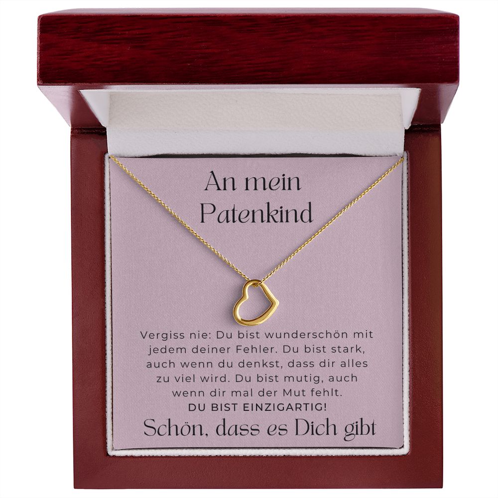 An Mein Patenkind - Delicate Heart Necklace