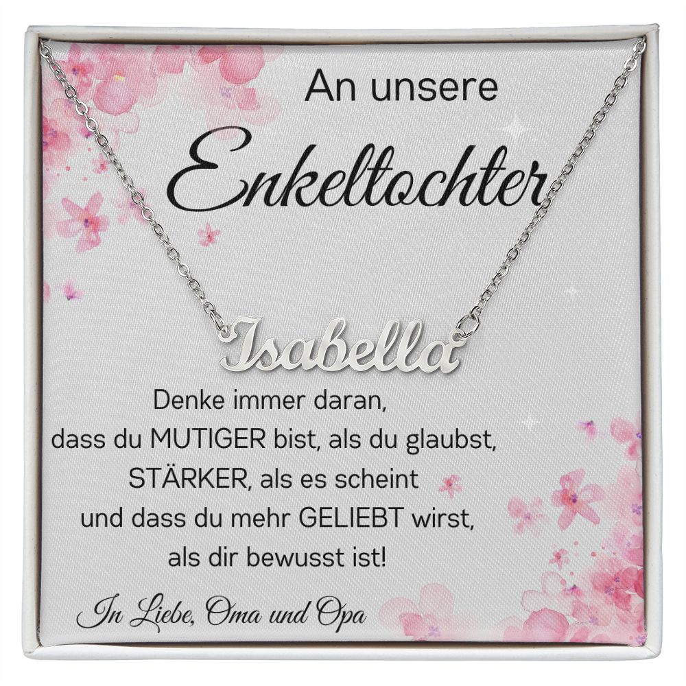 An Unsere Enkeltochter - Denke Immer Daran - Personalisierte Namensvetter