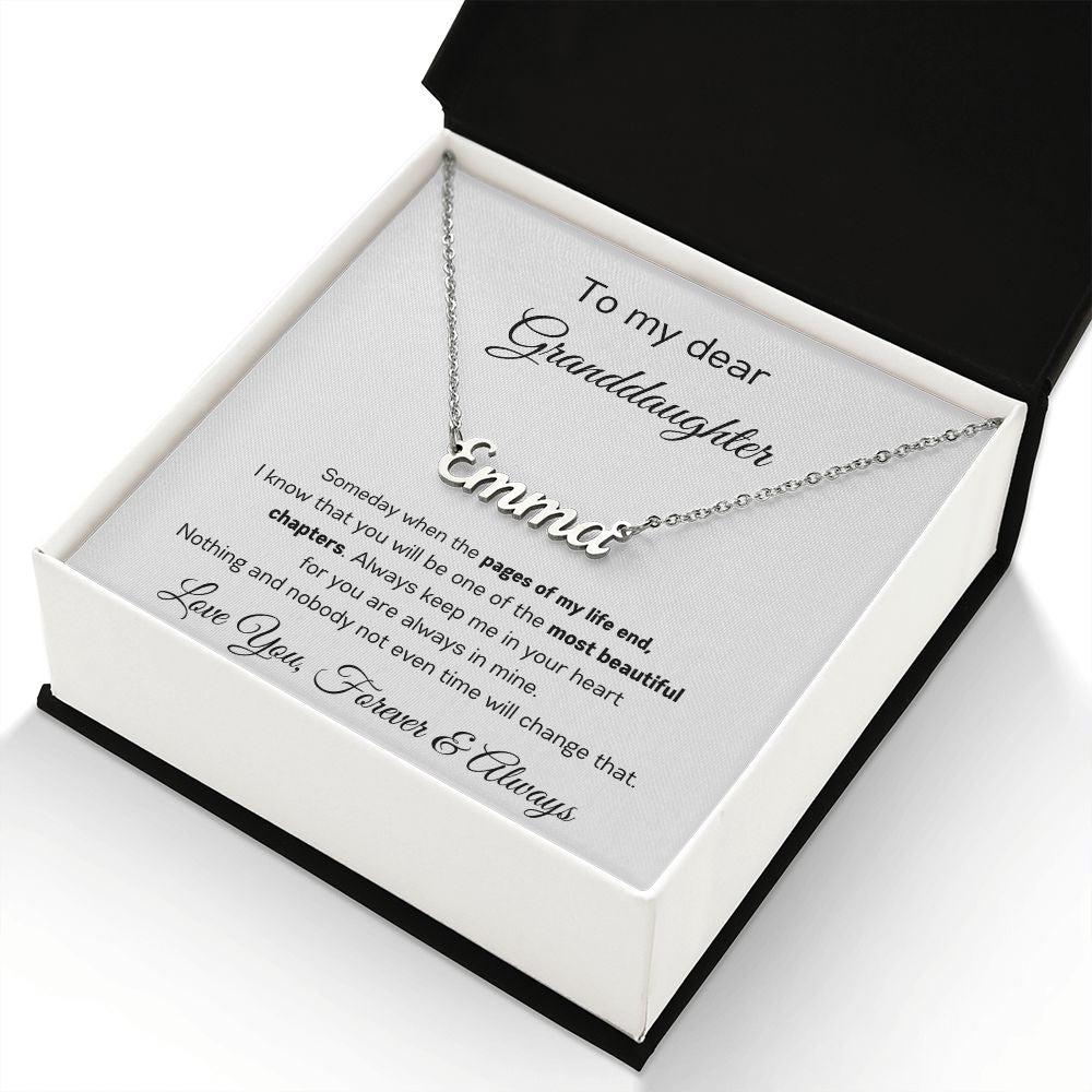 To My Dear Granddaughter - Personalized Name Necklace
