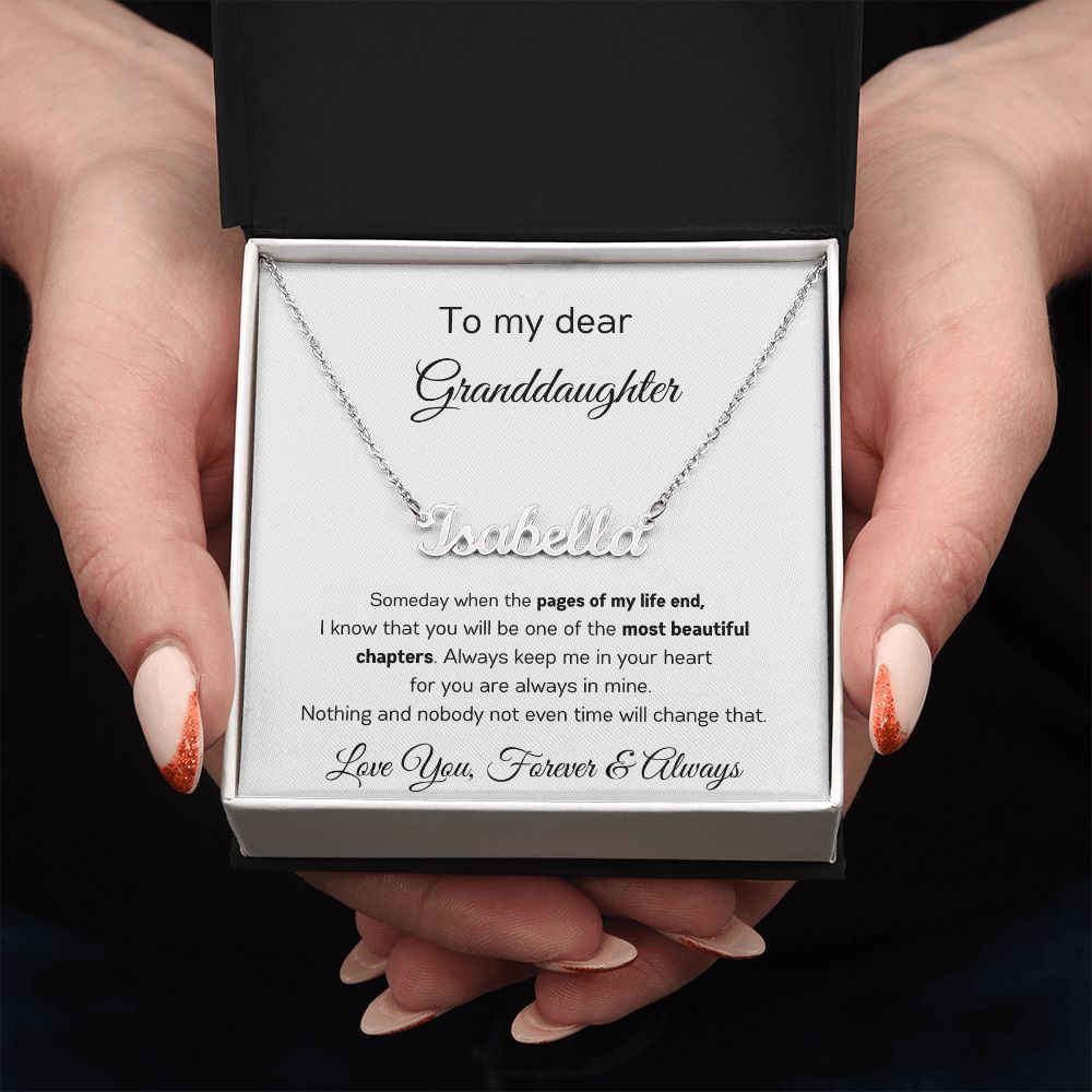 To My Dear Granddaughter - Personalized Name Necklace