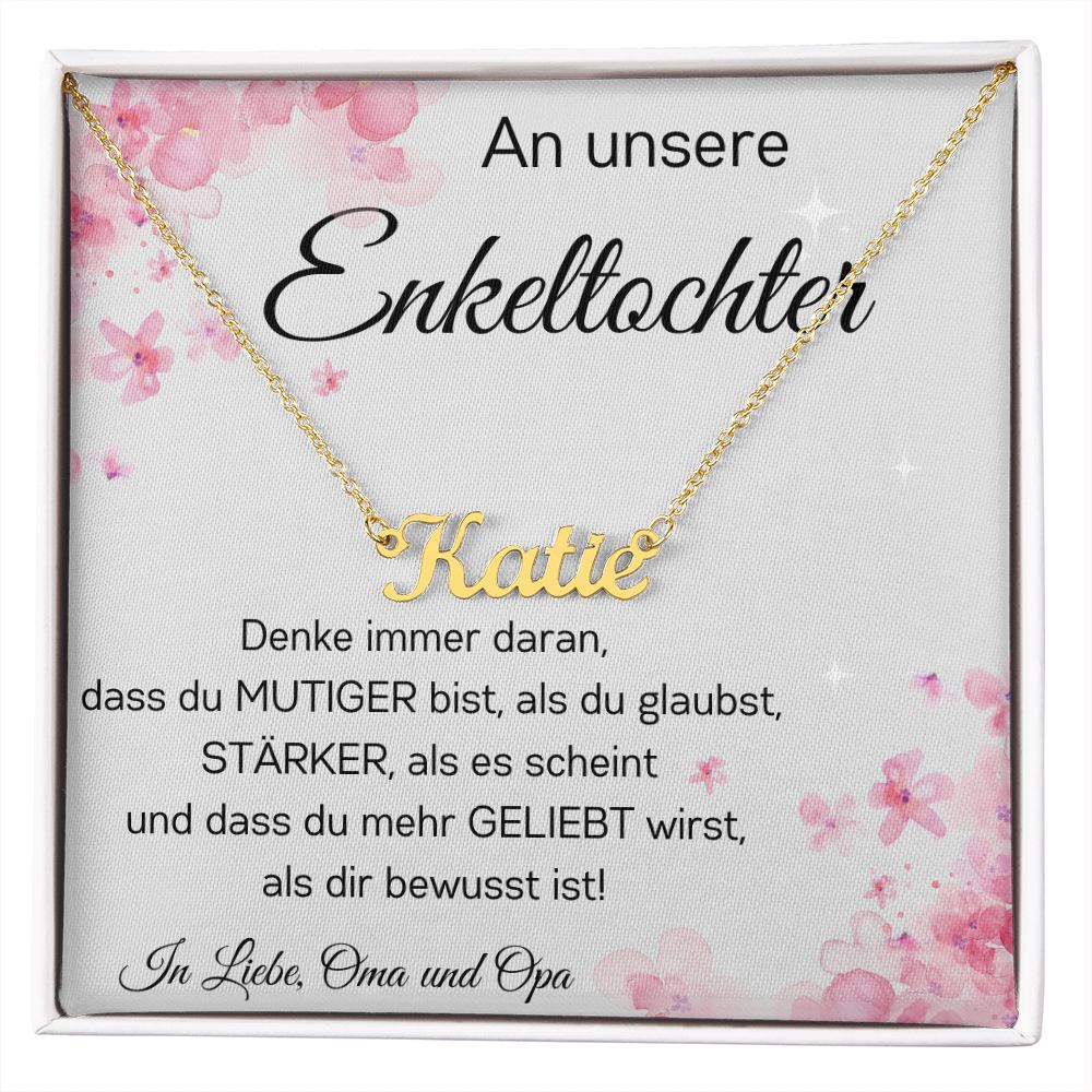 An Unsere Enkeltochter - Denke Immer Daran - Personalisierte Namensvetter