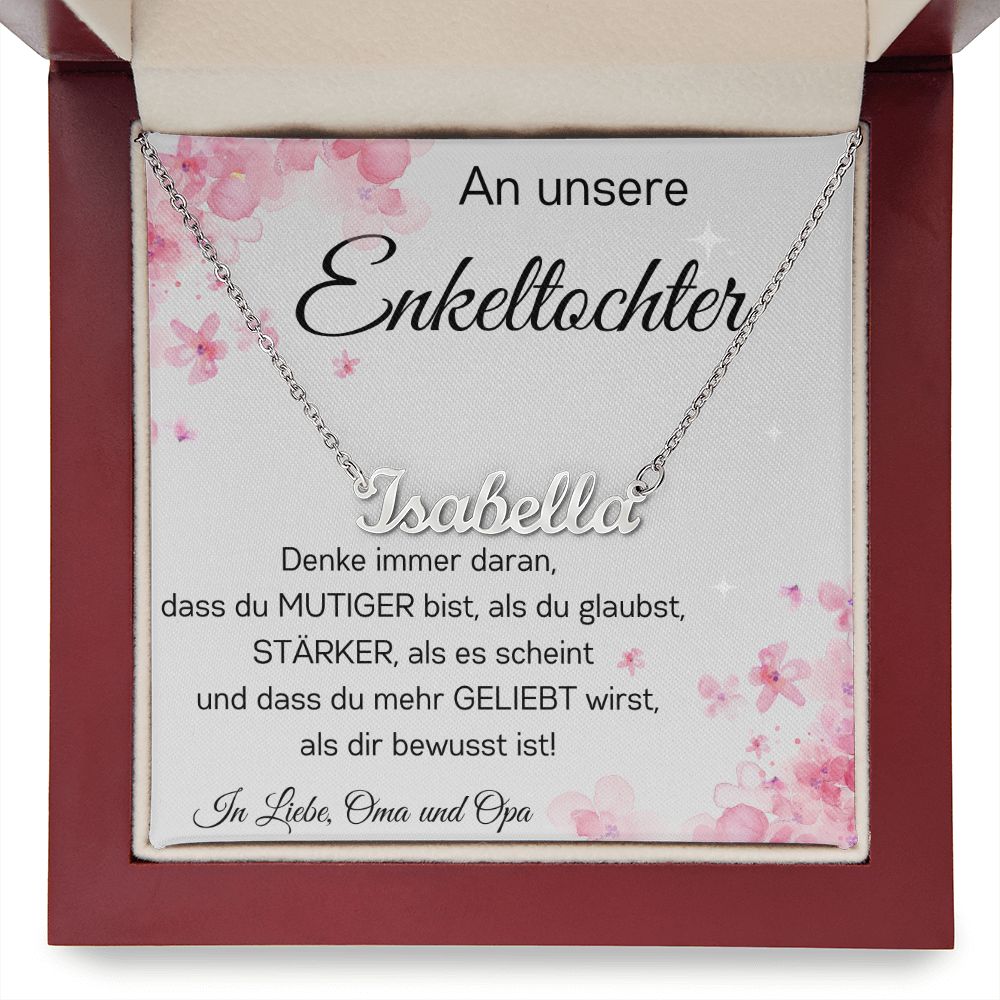 An Unsere Enkeltochter - Denke Immer Daran - Personalisierte Namensvetter