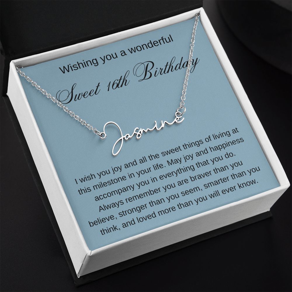 Sweet 16th Birthday - Signature Style Name Necklace