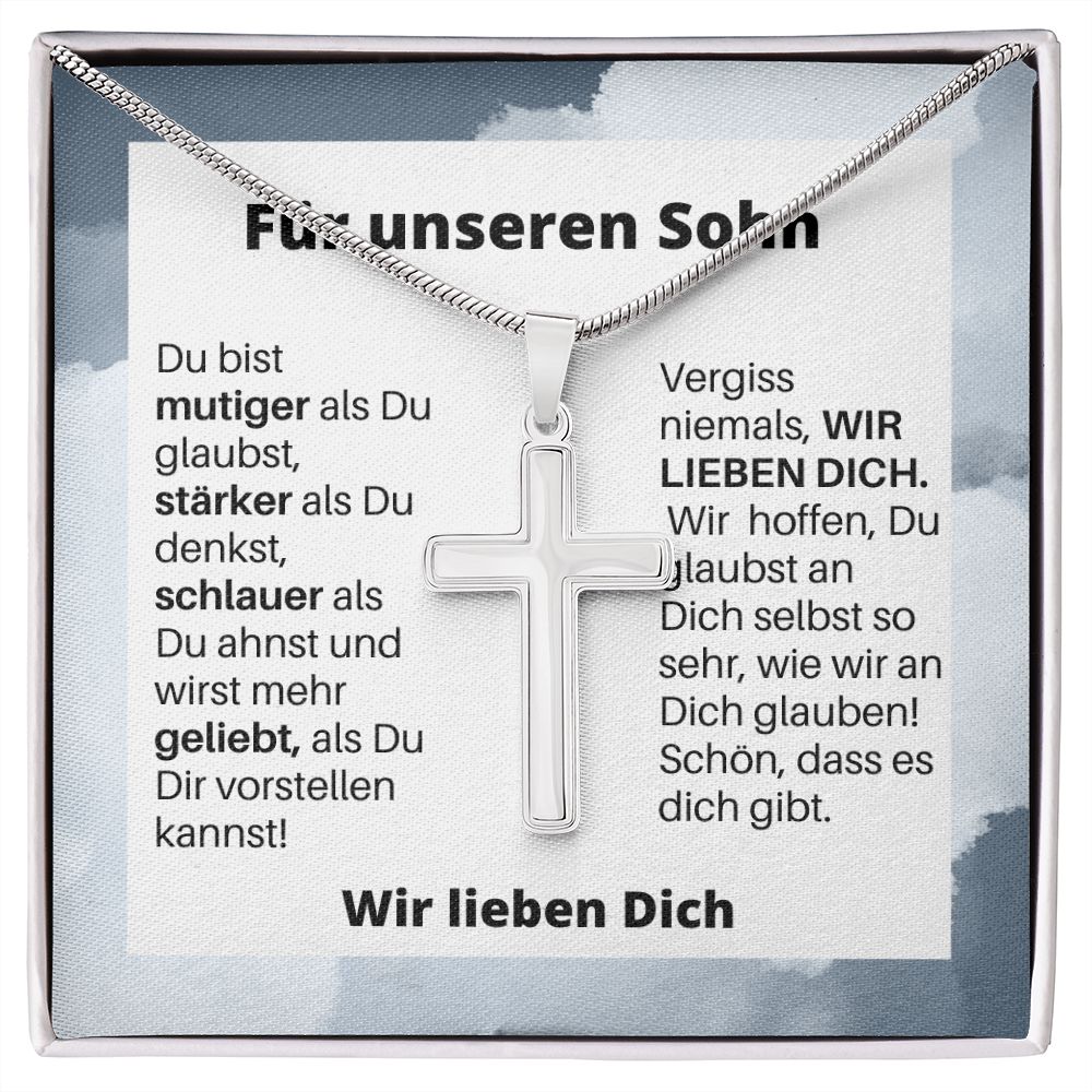 Für Unseren Sohn | Vergiss Niemals | Kreuz Halskette