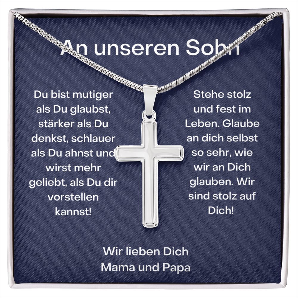 An Unseren Sohn | Stehe Stolz | Kreuz Halskette