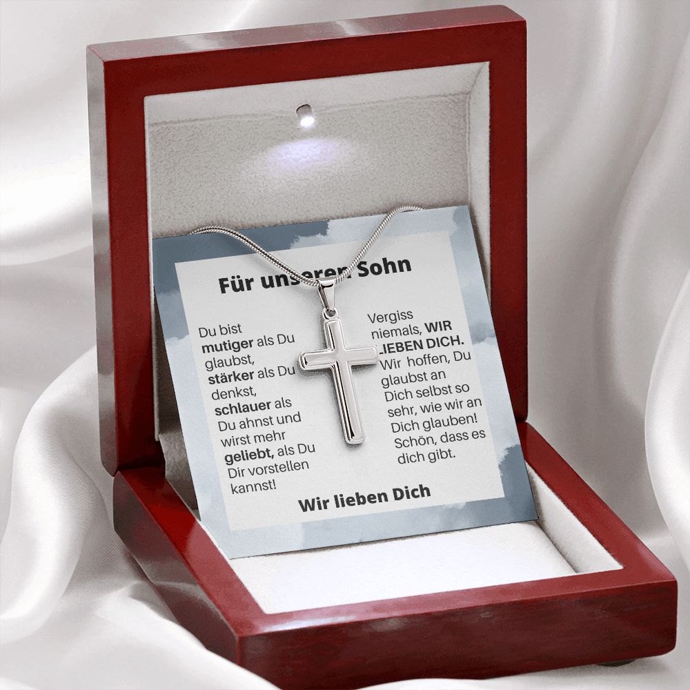 Für Unseren Sohn | Vergiss Niemals | Kreuz Halskette
