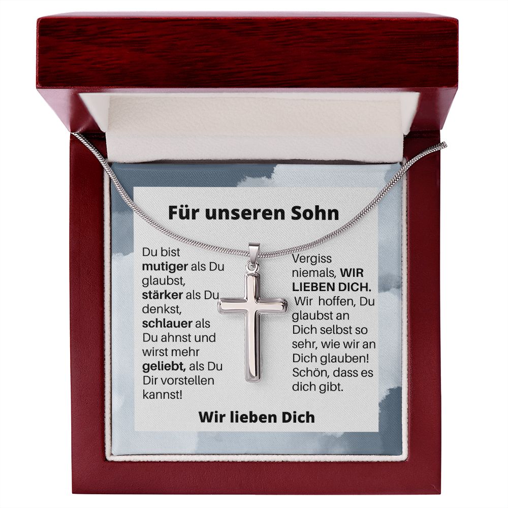 Für Unseren Sohn | Vergiss Niemals | Kreuz Halskette